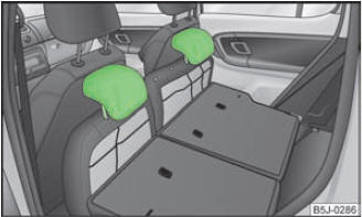 Abb. 41 Rücksitze: Kopfstützen in den Sitzflächen