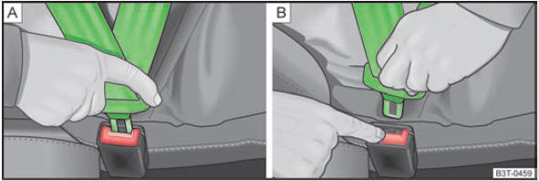 Abb. 96 Sicherheitsgurt anlegen / ablegen