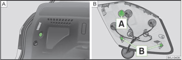 Abb. 154 Rückleuchte ausbauen / Rückleuchte einbauen