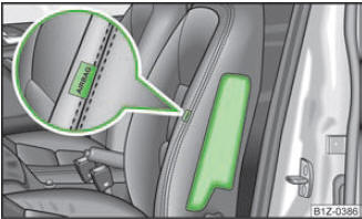 Abb. 119 Einbauort der Seitenairbags im Fahrersitz
