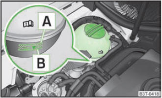 Abb. 138 Motorraum: Kühlmittelausgleichsbehälter
