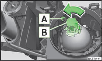 Abb. 165 Glühlampen für Standlicht vorn und Abblendlicht ausbauen