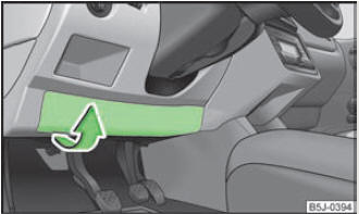 Abb. 142 Unterseite der Schalttafel: Abdeckung des Sicherungskastens